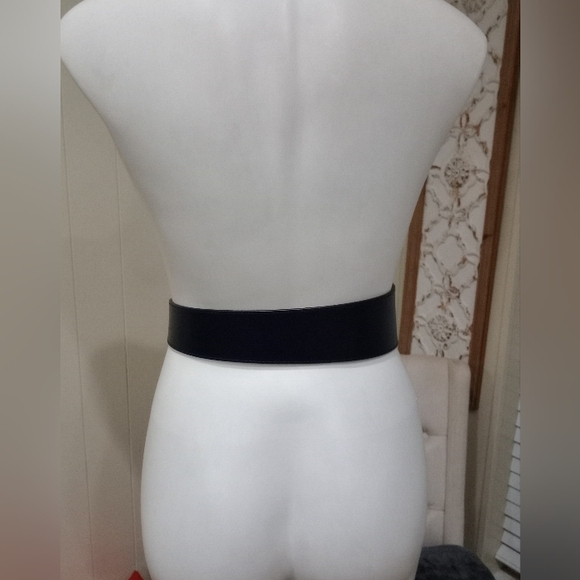 Ann Taylor Black Belt with Gold Buckle - Picture 2 of 16